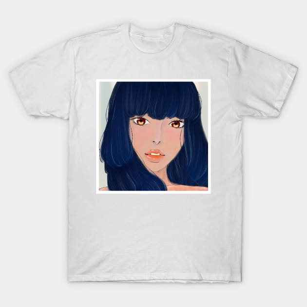 Illustration Girl Portrait T-Shirt by Naara